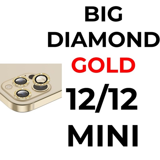 [XXX717508XXXXGLD] iPhone 12 or 12 mini or 11 Big Diamond Camera Lens - OEM - Gold