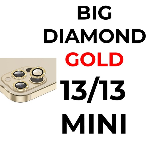 [XXX717640XXXXGLD] iPhone 13 - 6.1 or 13 Mini Big Diamond Camera Lens - OEM - Gold