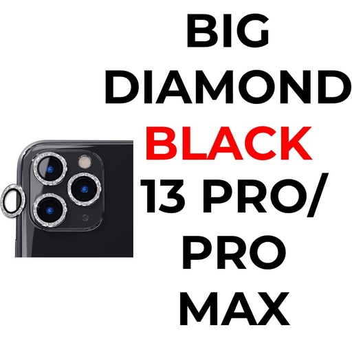 [XXX717639XXXXBLK] iPhone 13 Pro or 13 Pro Max Big Diamond Camera Lens - OEM - Black