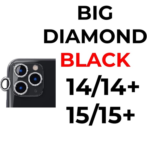[XXX717604XXXXBLK] iPhone 14 6.1 in Big Diamond Camera Lens - OEM - Black