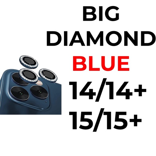 [XXX717605XXXXBLU] iPhone 15/15 Plus/14/14 Plus Big Diamond Camera Lens - OEM - Blue