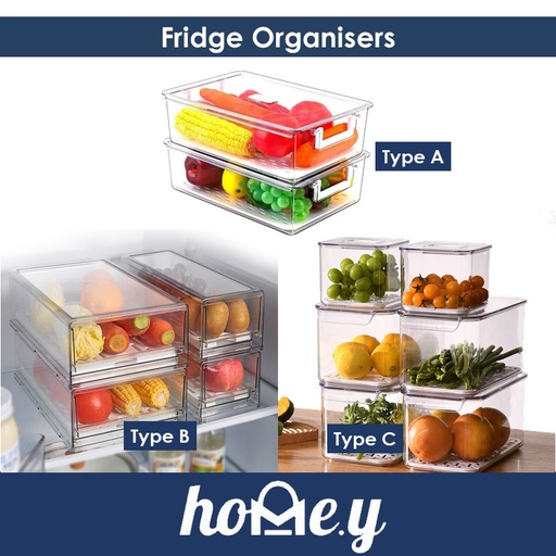 [XXX744XXXB01XCLR] [EOL][DSC] No Handle Series - Fridge Organiser with Perforated Draining Pan - OEM - Small - Clear