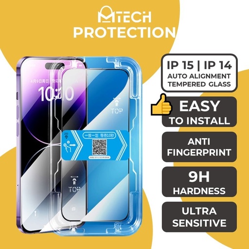 [XXX940667XXXXCLR]  [DSC] iPhone 16 Or 15 - 6.1 in Tempered Glass With Alignment - OEM - Clear