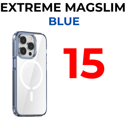 [XXX947663XXXXBLU] iPhone 15 6.1 in - Transparent Extreme MagSlim Case - OEM - Blue