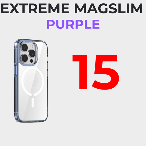 [XXX947663XXXXPUP] iPhone 15 6.1 in - Transparent Extreme MagSlim Case - OEM - Purple