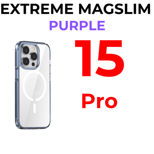 [XXX947664XXXXPUP] iPhone 15 Pro 6.1 in - Transparent Extreme MagSlim Case - OEM - Purple