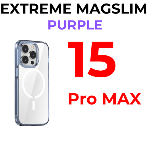[XXX947665XXXXPUP] iPhone 15 Pro Max 6.7 in - Transparent Extreme MagSlim Case - OEM - Purple