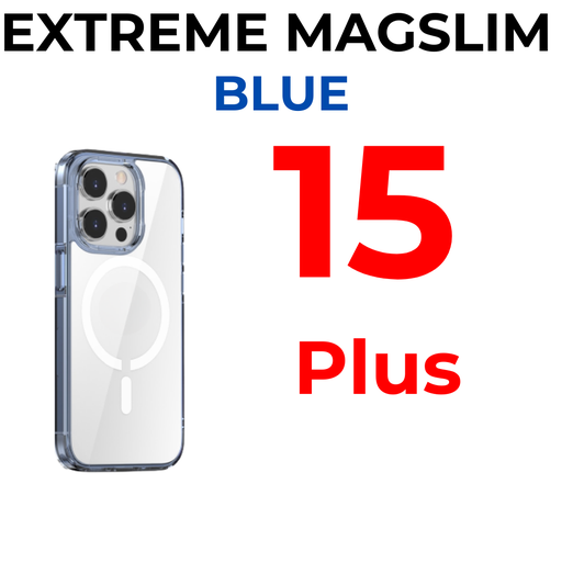 [XXX947666XXXXBLU] iPhone 15 Plus / 14 Plus - Transparent Extreme MagSlim Case - OEM - Blue