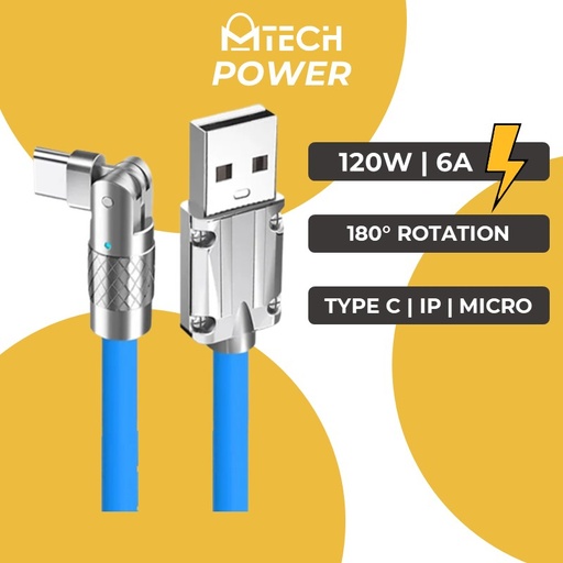 [XXX896366L10XGEE] [DSC] USB to iOS 270 Degrees Rotation Liquid Silicone Cable - OEM - 1M - Orange