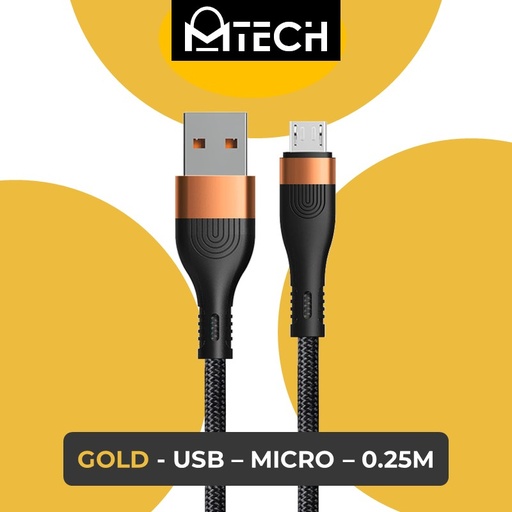 [XXX900205L030223] USB to Micro SilkyFast Cable - OEM - 0.25M - Black Gold