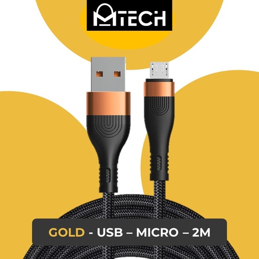 [XXX900205L120223] USB to Micro SilkyFast Cable - OEM - 2M - Black Gold