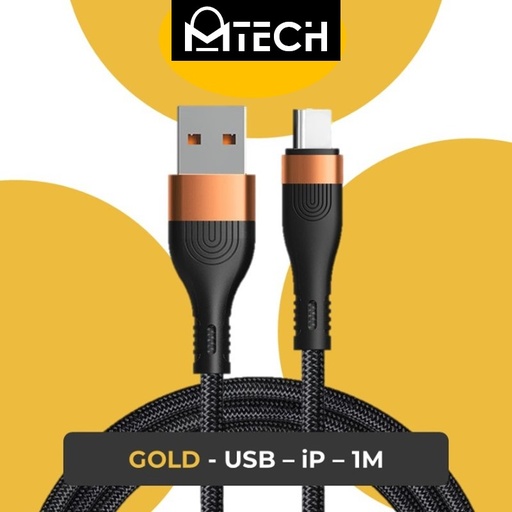[XXX900366L100223] USB to iOS SilkyFast Cable - OEM - 1M - Black Gold