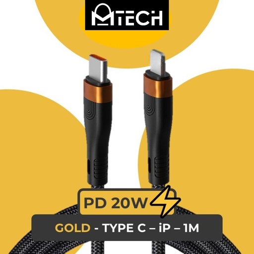 [XXX900646L100223] Type C to iOS 20W SilkyFast Cable - OEM - 1M - Black Gold