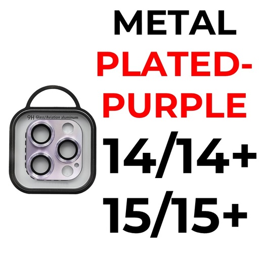 [XXX878608XXXXPUP] iPhone 15/15 Plus/14/14 Plus - Metal Plated Camera Lens - OEM - Purple