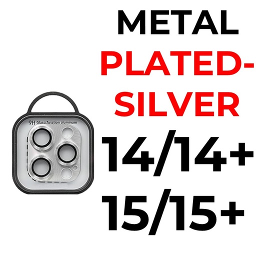 [XXX878608XXXXSVR] iPhone 15/15 Plus/14/14 Plus - Metal Plated Camera Lens - OEM - Silver