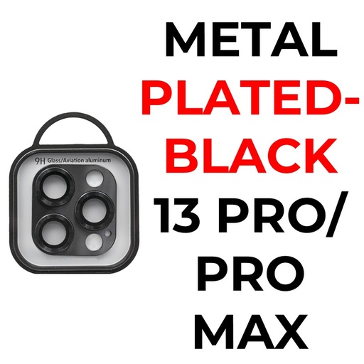[XXX878639XXXXBLK] iPhone 13 Pro or 13 Pro Max - 6.1 or 6.7 in - Metal Plated Camera Lens - OEM - Black