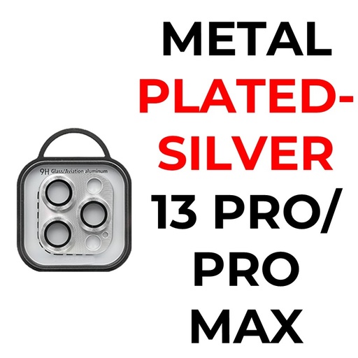 [XXX878639XXXXSVR] iPhone 13 Pro or 13 Pro Max - 6.1 or 6.7 in - Metal Plated Camera Lens - OEM - Silver