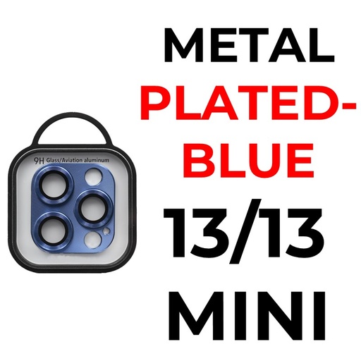 [XXX878640XXXXBLU] iPhone 13 or 13 Mini - 6.1 or 5.4 in - Metal Plated Camera Lens - OEM - Blue