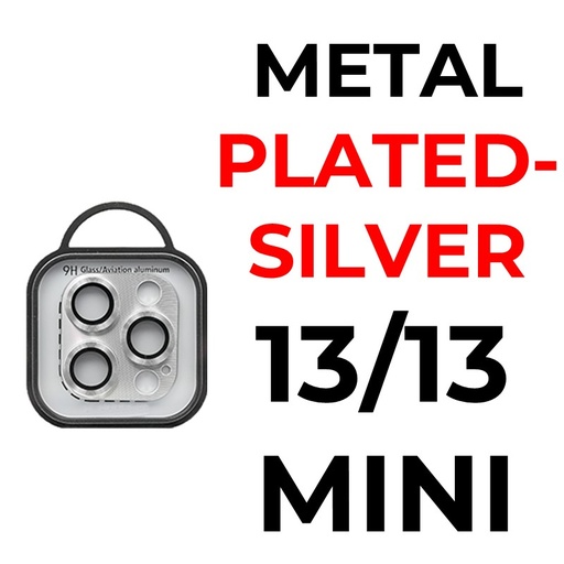 [XXX878640XXXXSVR] iPhone 13 or 13 Mini - 6.1 or 5.4 in - Metal Plated Camera Lens - OEM - Silver