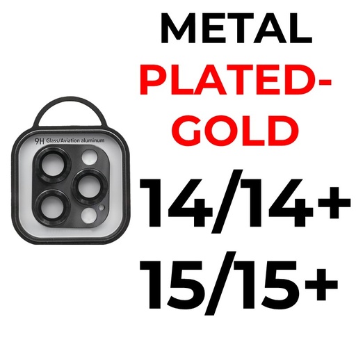 [XXX878670XXXXGLD] iPhone 15/15 Plus/14/14 Plus - Metal Plated Camera Lens - OEM - Gold