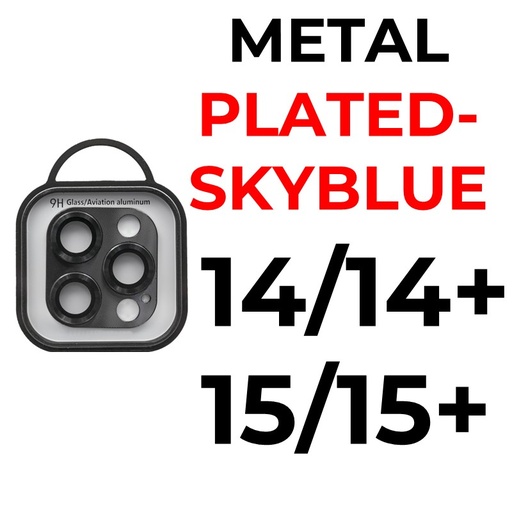 [XXX878670XXXXSBL] iPhone 15/15 Plus/14/14 Plus - Metal Plated Camera Lens - OEM - Sky Blue