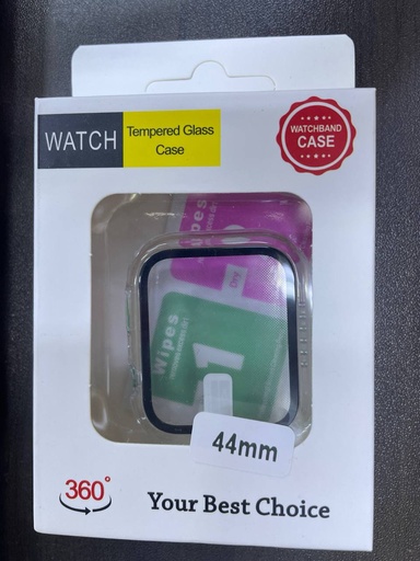[XXX854520B13XCLR] Watch Series SE (2022) or 6 or 5 or 4 Ultra Protective Case - OEM - 44mm - Clear / Black