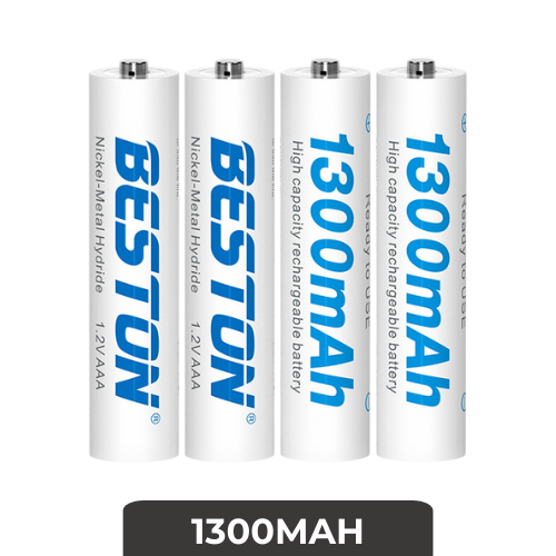 [MTC841625C23XWHT] (Sets of 4) Beston AAA - Rechargeable Battery - 1.2V - MTech - 1300mAh - White