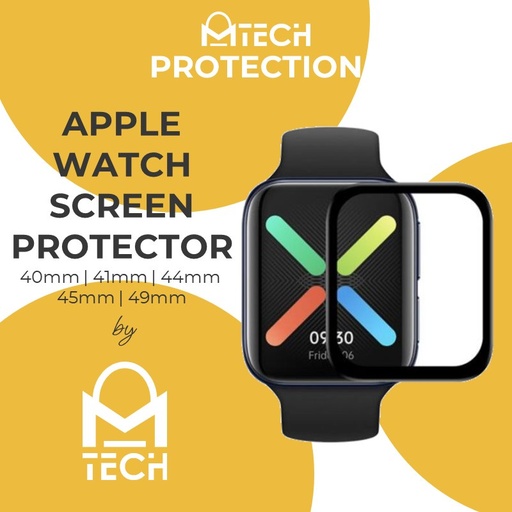 [XXX830520B13BKCR] [EOL][DSC] Watch Series SE (2022) or 6 or 5 or 4 Pmma Apple iWatch Screen Protector - OEM - 44mm - Black / Clear