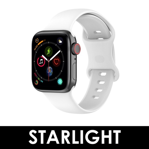 [XXX834XXXXXX0248] Apple iWatch Silicon Strap - 42/44/45/49mm - OEM - Starlight