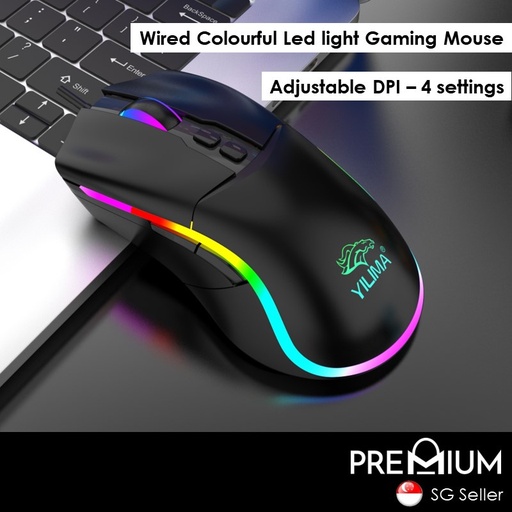 [XXX815XXXXXXXPNK] Wired Colorful Led light Gaming Mouse - QS-301 - OEM - Pink