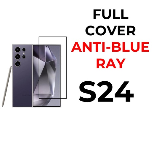[XXX069678T07XBLK] Samsung Galaxy S24 - Full Coverage Tempered Glass - OEM - Anti Blue Ray and Clear - Black
