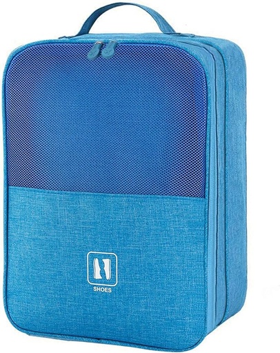 [HMY081XXXB02XBLU] 3 Level Travel Shoe Storage Bag - Homey - Large - Blue