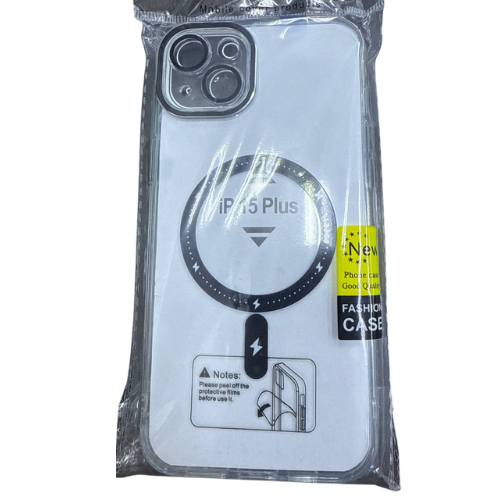 [MTC074664XXXBKCR] iPhone 15 Pro 6.1 in MagSafe Case With Camera Lens Hole - MTech - Black / Clear