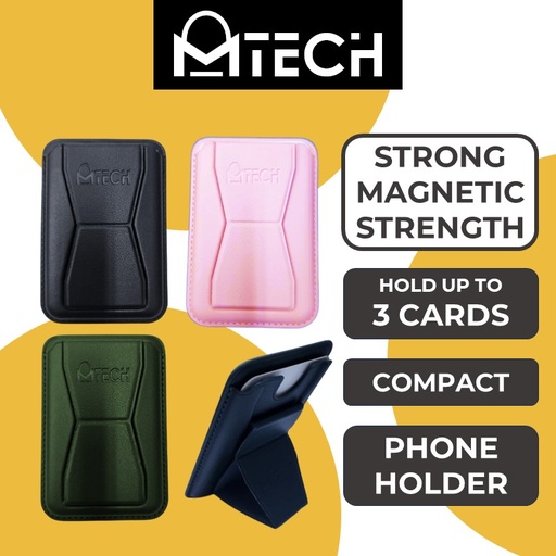 [MTC075XXXXXXXLVD] Magnetic Leather Card Holder With Stand - MTech - Lavender