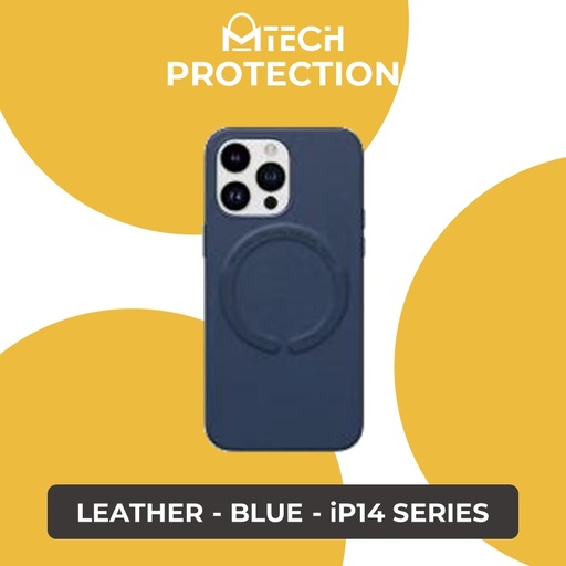 [XXX880604XXXXBLU] iPhone 14 / 13 Magnetic Leather Case - OEM - Blue
