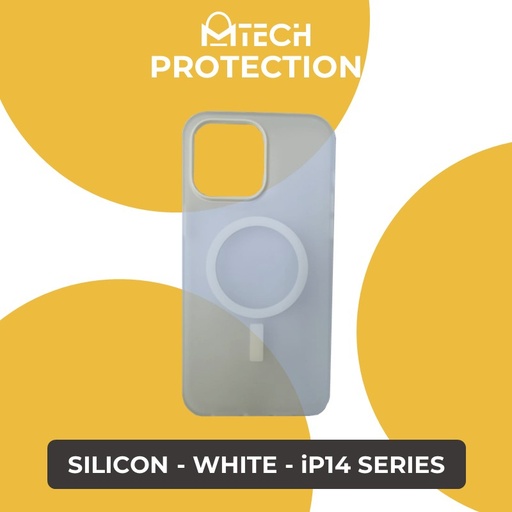 [XXX881604XXXXWHT] iPhone 14 / 13 Magnetic Silicon Case - OEM - White