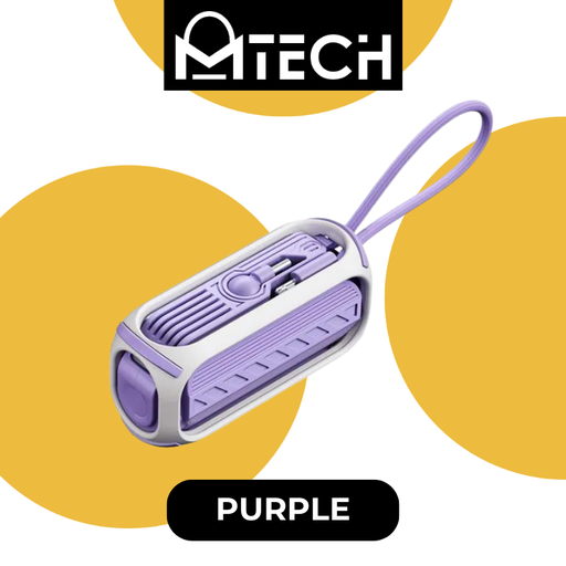 [RMX701XXXC03XPUP] [EOL][DSC] Rotary Cabled 20w Direct Fast Charging Power Bank 5000mah - RPP-28 - REMAX - 5000mAh - Purple