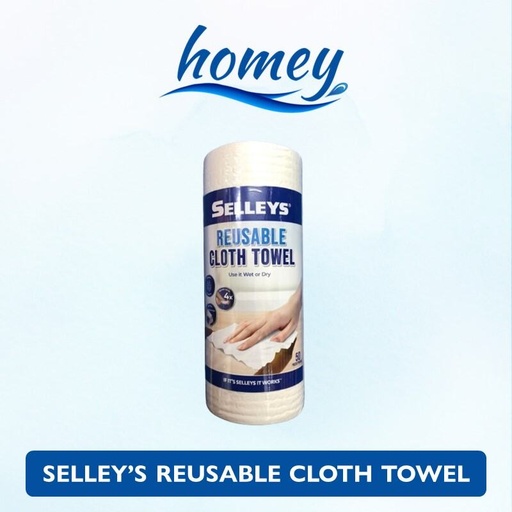 [SEL011XXXXXXXWHT] Reusable Cloth Towel - SELLEYS - White