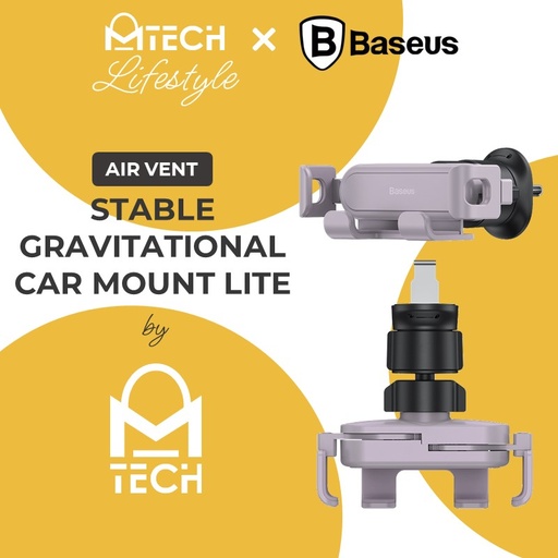 [BAS302XXXXXXXPUP] [EOL][DSC] Stable Gravitational Car Mount Lite (Air Outlet Version) - Baseus - Purple