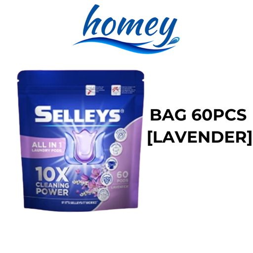 [SEL019XXXXXXXLVD] [DSC] ALL IN 1 Laundry Pod Lavender Bag 60pcs - SELLEYS - Lavender