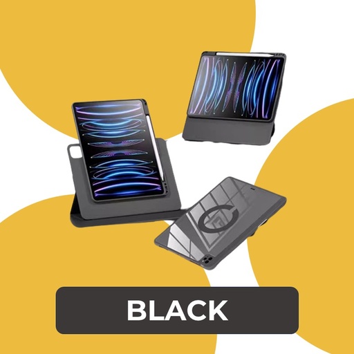 [MTC005689XXXXBLK] iPad Air 13 Or Pro 13 in 6th Or 7th (2024) Gen Magnetic Back Flip Lock Case - MTech - Black