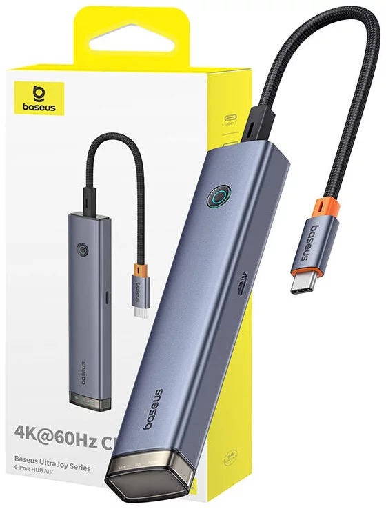 [BAS338XXXXXXXGRY] BASEUS UltraJoy Series 6-port USB-C Hub - Grey