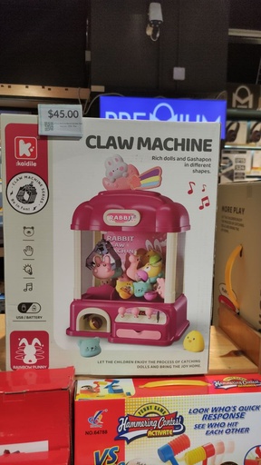 [MTC093XXXXXXXPNK] MTech Rainbow Rabbit Doll kids Claw Machine - 231A - Pink