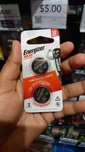 [ENG008XXXXXXXSVR] CR2032 Lithium Battery (2 pcs set) - Energizer - Silver