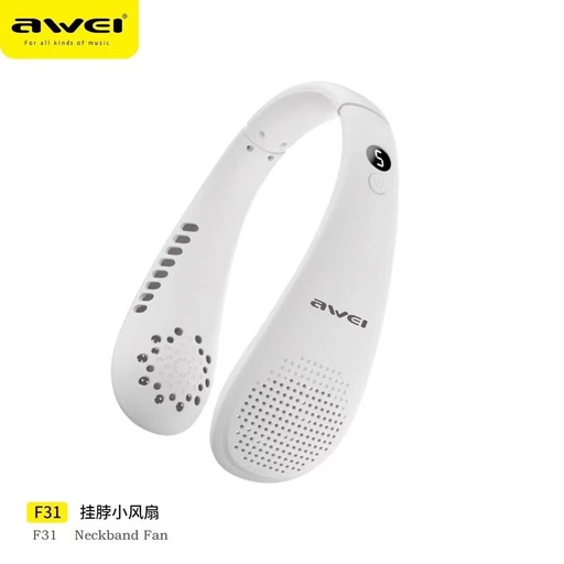 [AWE056XXXXXXXWHT] Rapid Cooling Air Bladeless Neck Fan - F31 - Awei - White