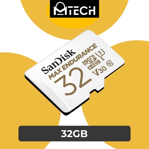 [SAN031XXXS03XWHT] High Endurance microSD Card 100MB/s - R 40MB/s W - Sandisk - 32GB - White