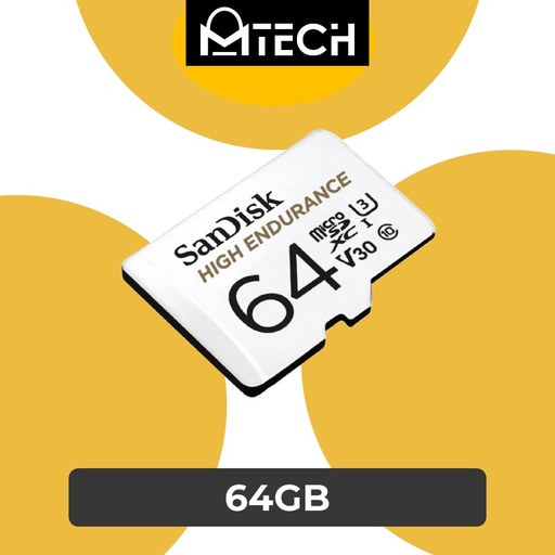[SAN031XXXS04XWHT] High Endurance microSD Card 100MB/s - R 40MB/s W - Sandisk - 64GB - White