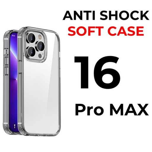 [XXX007698XXXXCLR] iPhone 16 Pro Max 6.9 in - Anti-Shock Tough Armour - OEM - Clear