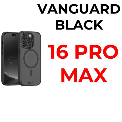 [MTC012698XXXXBLK] iPhone 16 Pro Max 6.9 in - MTech Vanguard Mag Armour Case - MTech - Black
