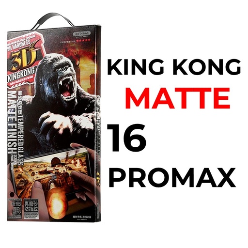 [XWK039698T03XBLK] iPhone 16 Pro Max 6.9 - King Kong 3D Tempered Glass Full Cover - WTP-030 - WK - Matte - Black